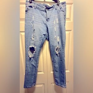 Denim distressed jeans Sz 18